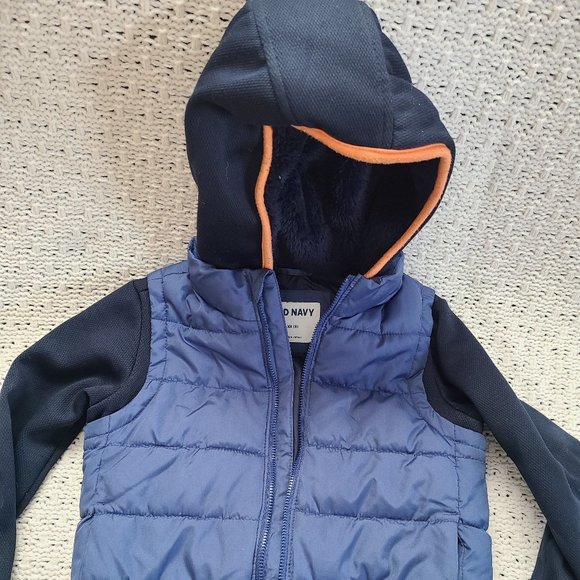 Old Navy Techie Fleece Hybrid Hoodie Zip-Front Jacket for Kids XS (5) - Picture 1 of 3